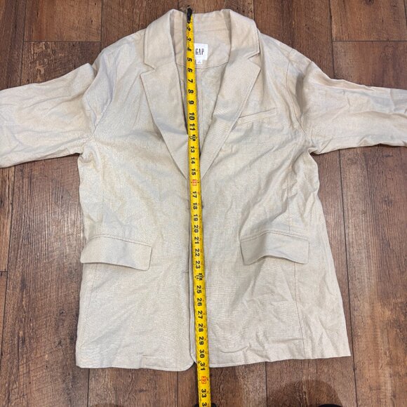 GAP Womens Large Relaxed Linen Blend Blazer Lightweight Casual Work Jacket - Picture 10 of 12